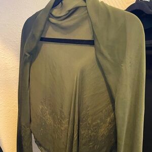 100% silk square hijab 150cm x 150cm large square scarf olive